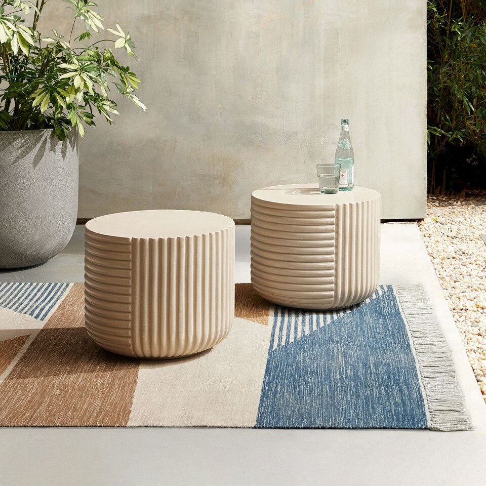 Cecilia Outdoor Round Side Table (46 cm) West Elm Australia